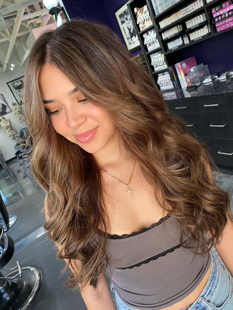 Warm brunette with soft highlights