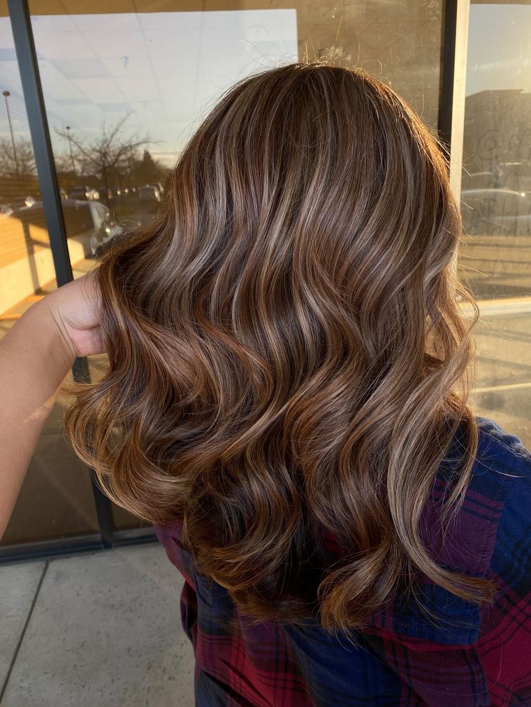 Warm caramel brunette in golden light